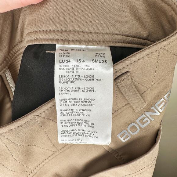NWOT Bogner Gele Tan Khaki Mid Rise Embroidered Slim Straight Leg Golf Pants 4 - Picture 13 of 16